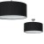 Lampa CASINO BLACK ML6379 ma szeroki czarny abażur i krótkie mocowanie do sufitu. Wysokość 35 cm, szerokość 50 cm. Żarówkę E27 o mocy do 60 W należy dokupić osobno.