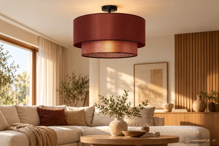 COPPER Duolla 604352 to lampa sufitowa z miedzianym abażurem z organzy i czarną konstrukcją. Jej warstwowa forma przyciąga wzrok i pasuje do wnętrz nowoczesnych oraz loftowych. Źródło światła: 1×E27.