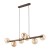 Lampa wisząca ESTERA WOOD TK-Lighting 11096 ma siedem bursztynowych szklanych kloszy i drewnianą belkę w kolorze orzecha. Dzięki długości 90 cm sprawdzi się nad stołem w jadalni lub wyspą kuchenną.