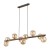 Lampa wisząca ESTERA WOOD TK-Lighting 11097 ma 9 bursztynowych szklanych kloszy i drewnianą belkę w kolorze orzecha. Dzięki długości 117 cm sprawdzi się nad dużym stołem w jadalni.