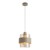 Beżowa lampa wisząca VALENTINO Milagro ML2238 z transparentnym, ryflowanym kloszem i metalową opaską. 1×E27 LED max 15 W, IP20. Średnica 18 cm, wysokość 120 cm. Nad blat, stół i stolik nocny. Żarówka do kupienia osobno.