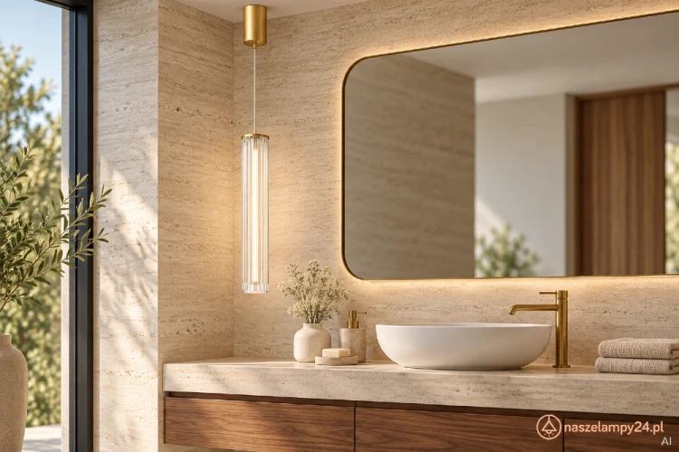 TRIVIA GOLD ML2729 Milagro to smukła lampa LED 10 W w szczotkowanym złocie. Ryflowany akryl dekoracyjnie rozprasza światło. CCT: 2700, 3000 lub 4000 K. IP44, wysokość 40–120 cm, Ø6 cm. Bez funkcji ściemniania.