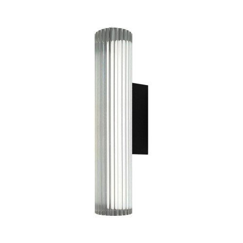 Kinkiet TRIVIA ML2722 Milagro to czarna lampa łazienkowa 30 cm z ryflowanym kloszem. LED 6W, 510 lm, IP44 i wybór barwy 2700K, 3000K lub 4000K. Eleganckie oświetlenie przy lustrze. AI