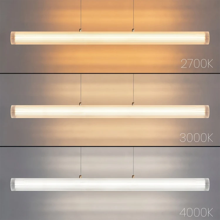 Lampa liniowa TRIVIA Gold 120 cm Milagro ML2732 podkreśli strefę stołu, wyspy lub barku. Złote wykończenie, akrylowy klosz, LED 16W i CCT. IP44, regulowane zawieszenie 30–120 cm. AI