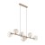 Szukasz beżowej lampy do jadalni? LAVA Sabia 11109 TK-Lighting łączy podłużną formę z 7 koniakowymi kloszami. Długość 90 cm, wysokość 156 cm, 7xG9 LED max 8 W na żarówkę. Dobierz barwę światła żarówkami. naszelampy24.pl. AI