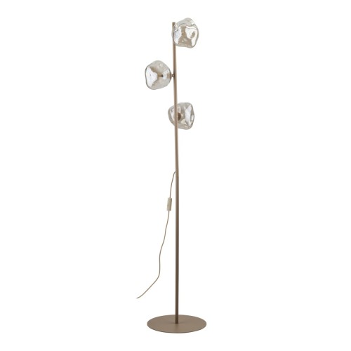 Lampa podłogowa LAVA Sabia 16153 TK-Lighting: beżowy stelaż i 3 koniakowe klosze ze szkła. Do salonu i sypialni, obok sofy lub fotela. Wysokość 151 cm, 3xG9 LED max 8 W na żarówkę. Sprawdź na naszelampy24.pl. AI