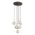 Lampa wisząca LAVA 11328 TK-Lighting: brązowa oprawa i 7 koniakowych kloszy ze szkła w kaskadowym układzie. Do salonu i jadalni, nad stół. Wymiary 48,5x48,5x150 cm, 7xG9 LED max 8 W na żarówkę. naszelampy24.pl. AI