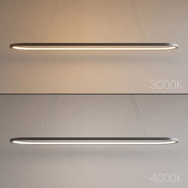Lampa sufitowa wisząca SATURNO 30 W LED czarna Milagro ML2957 do kuchni, jadalni i salonu. CCT 3000/4000 K: ciepła lub neutralna biel. Wymiary owalu 100×20 cm, regulowana wysokość 30–120 cm. 1500 lm, IP20.