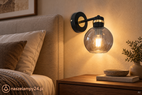 Czarno-złoty kinkiet OMEGA Milagro MLP6528 to elegancka lampa ścienna z kulistym szklanym kloszem. Pasuje do wnętrz nowoczesnych, loftowych i glamour. Oprawka E27, maks. 60 W. Poznaj go na naszelampy24.pl.