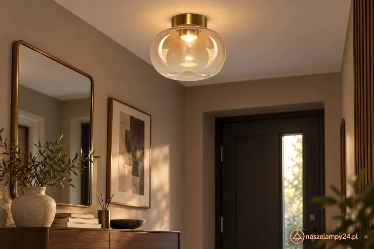 VASO Amber ML1411 – niewielki plafon LED z metalu i szkła. Złote mocowanie i bursztynowy klosz podkreślają przytulny wystrój. Moc 4W, strumień 388 lm, barwa 3000K. Średnica 18 cm, wysokość 14,5 cm. Źródło LED w zestawie.