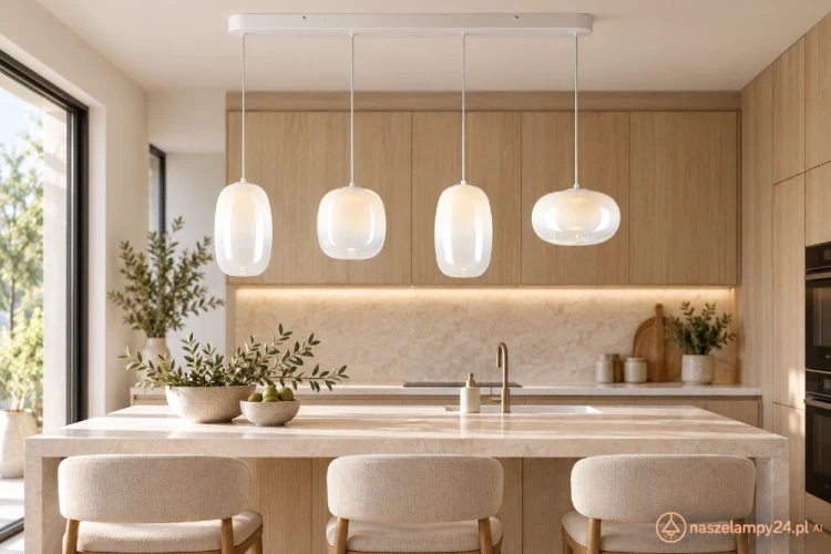 Biała lampa wisząca VASO White 15W LED rozświetli stół lub wyspę kuchenną. Model ML1406 łączy metal i szkło z ciepłą barwą 3000K. Strumień 1689 lm, szerokość 89 cm, wysokość regulowana 36–152 cm. Źródło światła w komplecie. AI