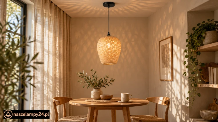 ALMA ML1807 – lampa wisząca z ażurowym kloszem bambusowym. Dekoracyjny splot tworzy efekt światła i cienia. Do jadalni, kuchni lub salonu. Wymiary 23 × 23 cm, wysokość 30–100 cm, 1×E27, 230 V, IP20. Żarówka nie jest dołączona.