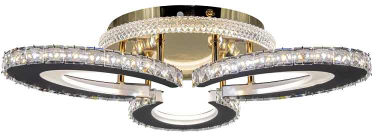Plafon LED CORONA marki Elem zdobi sufit złoto-czarną oprawą i kryształowymi detalami. Moc 31W, 2600 lm oraz CCT 3000–6000K sprawdzą się w codziennym oświetleniu wnętrza. Lampa do salonu, jadalni lub sypialni. Bez pilota.