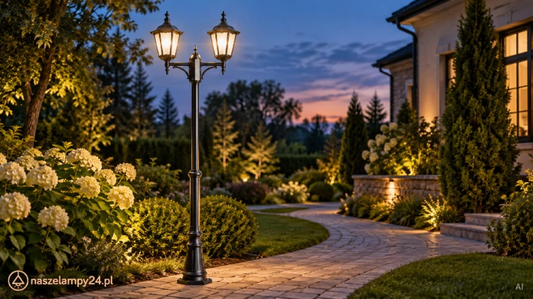 Oświetl posesję czarną latarnią RETRO CLASSIC 2×E27. Ozdobne ramiona i szklane klosze podkreślają styl ogrodu. Wysokość regulowana 195–295 cm, aluminiowy korpus, zasilanie 230 V i IP43. Model OGMWN 2 do alejek i podjazdów.