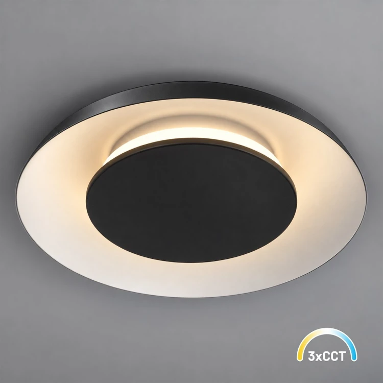 Szukasz lampy na ścianę lub sufit? PIATTINO ML2939 oferuje dwa sposoby montażu i wybór trzech barw światła CCT. Czarno-biała oprawa LED 15W ma średnicę 25 cm i wysokość 4 cm. Do przedpokoju, garderoby i sypialni. IP20.