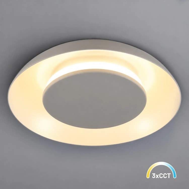 PIATTINO ML2965 łączy funkcję kinkietu i plafonu LED. Beżowa oprawa taupe dobrze komponuje się z drewnem i jasnymi ścianami. Moc 15W, wybór barwy 3000/4000/6000K, średnica 25 cm, wysokość 4 cm. Do suchych wnętrz, IP20.