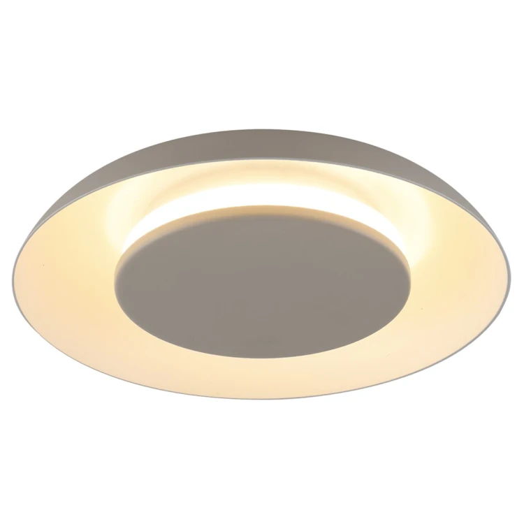Beżowa lampa PIATTINO ML2965 sprawdzi się jako plafon i kinkiet. Montaż na suficie lub ścianie, LED 15W i wybór barwy CCT 3000/4000/6000K. Średnica 25 cm, wysokość 4 cm. Kolor taupe, IP20, bez ściemniania