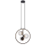 Czarna lampa wisząca NOVA Elem DRS8202/3 BL łączy trzy szklane kule z ringiem LED. Oprawki 3×E14 maks. 40W i LED 11W, 563 lm, 3000–6000K. Szerokość 35 cm, wysokość 35–155 cm. Nad stół, wyspę lub barek. Bez pilota.
