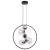 Czarna lampa NOVA Elem DRS8202/5 BL łączy pięć szklanych kul z ringiem LED. 5×E14 maks. 40W każda + LED 16W, 765 lm, 3000–6000K. Szerokość 55 cm, regulowana wysokość 55–175 cm. Nad stół, wyspę lub barek. Bez pilota.