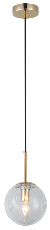 Lampa wisząca LEO Elem 7465/1 TR łączy złote detale z transparentnym szklanym kloszem. Idealna do sypialni, kącika kawowego lub nad barek. Oprawka 1xE14 pozwala dobrać żarówkę. Wysokość 80 cm, szerokość 18 cm, waga 0,6 kg.