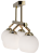Lampa sufitowa PIRAN 4xE27 Elem 2208/4C TR z białymi kloszami i złotą armaturą podkreśli wystrój sypialni lub jadalni. Cztery kuliste klosze tworzą przestrzenną kompozycję. Szerokość 42 cm, wysokość 35 cm. Bez długiego zwisu.