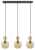 Lampa wisząca NADIA Elem 7487/3 BL TR łączy czarno-złotą oprawę z trzema ryflowanymi kloszami. Idealna nad stół, wyspę kuchenną lub barek. Szerokość 65 cm, regulowana wysokość 30–90 cm i oprawki 3×E27 ułatwiają dopasowanie do wnętrza.
