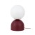 Lampka stołowa MIKI BIG BURGUND TK-Lighting 16217 łączy bordową podstawę z białym, szklanym kloszem. Idealna do salonu i sypialni. Wysokość 52 cm, szerokość 30 cm, oprawka E27 LED max 15 W. Posiada włącznik. Żarówka do kupienia osobno.