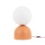 Lampka stołowa MIKI SALMON BIG TK-Lighting 11432 łączy pomarańczową podstawę z białym kloszem ze szkła. Idealna do salonu i sypialni. Wysokość 52 cm, szerokość 30 cm, E27 LED max 15 W i włącznik. Żarówka do kupienia osobno.