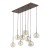 Lampa wisząca LAVA Brown TK-Lighting 11942 z 8 koniakowymi kloszami ze szkła. Brązowa oprawa i kaskadowy układ tworzą dekoracyjne oświetlenie nad stół lub wyspę. Wymiary 87 × 33 × 120 cm, źródła światła 8 × G9.