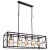 Lampa wisząca FRAME Elem 6825/5 BL TR to czarna, metalowa oprawa ze złotymi detalami i 5 oprawkami E27. Geometryczna konstrukcja o szerokości 80 cm pasuje nad stół w jadalni i wyspę kuchenną. Wysokość regulowana 23–100 cm.