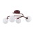 Lampa sufitowa ILSA TK-Lighting 11852 łączy burgundowy stelaż z czterema białymi szklanymi kulami. Spiralna forma pasuje do salonu i sypialni. Wymiary 63 × 63 × 29 cm, 4 oprawki G9, maks. 8 W LED każda.