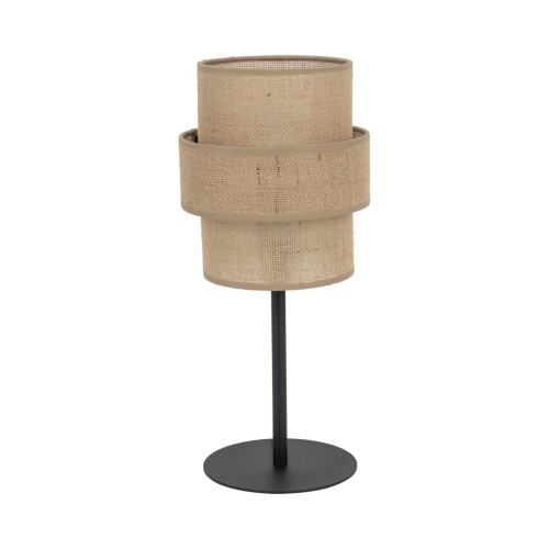 Lampka stołowa CALISTO TK-Lighting 5404 z jutowym abażurem i czarnym stelażem to przytulny dodatek do wnętrz boho. Idealna na stolik nocny lub komodę. Wymiary 20 × 20 × 38 cm, 1×E27, maks. 15 W LED. Bez żarówki.