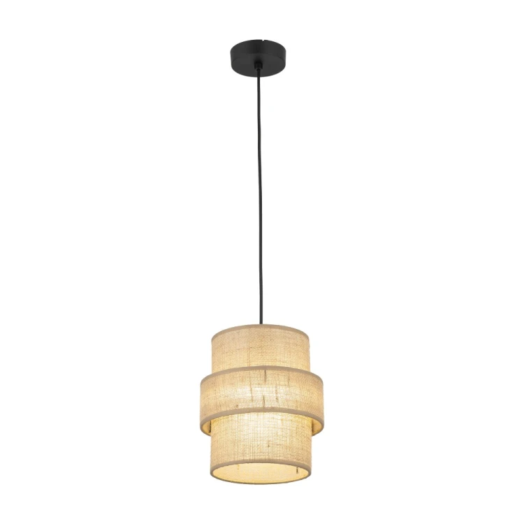 Lampa sufitowa CALISTO 1×E27 juta czarna TK-Lighting 5401 to naturalny akcent we wnętrzu. Sprawdzi się pojedynczo lub w grupie nad blatem. Średnica 20 cm, wysokość całkowita 150 cm. Żarówkę należy dokupić osobno.