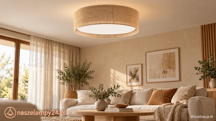 Beżowy plafon JUTA 60 cm TK-Lighting 6584 podkreśli przytulny charakter jadalni, salonu. Ma cztery oprawki E27, białą osłonę od spodu i abażur mocowany na magnes. Wysokość 17 cm sprawdzi się tam, gdzie nie chcesz lampy wiszącej. Zobacz na naszelampy24.pl.