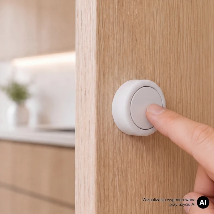 Wyłącznik kinetyczny F2 pozwala włączać, wyłączać i ściemniać LED MONO. Nie wymaga baterii ani przewodów do przycisku. Okrągła forma Ø40 mm pasuje do zabudowy meblowej. Wymagany sterownik ERC, sprzedawany osobno.