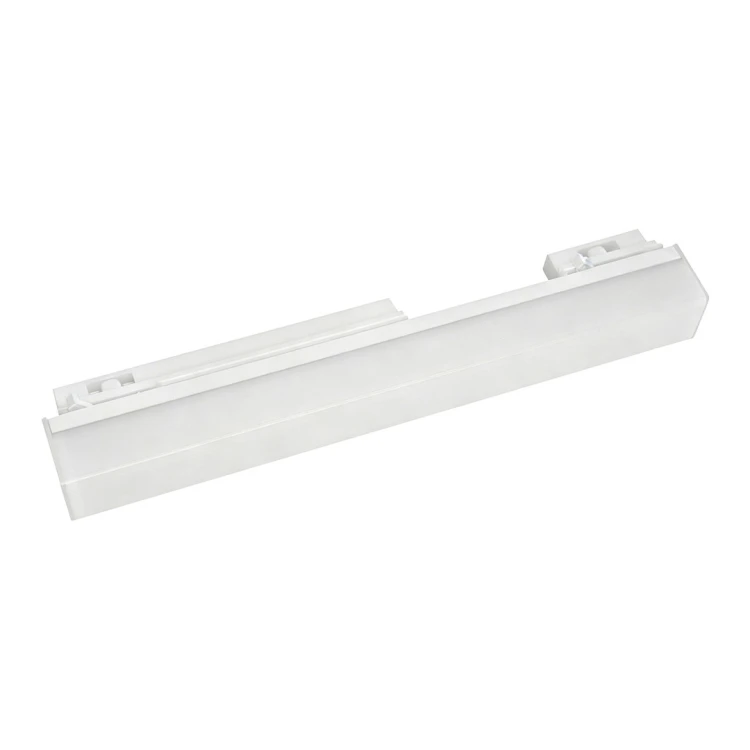 Biała oprawa szynowa RULER 1F 9W LED o długości 30 cm zapewnia 990 lm i kąt świecenia 220°. Przełącznik 3CCT umożliwia wybór barwy 3000K, 4000K lub 6500K. Do kompatybilnych szynoprzewodów jednofazowych.