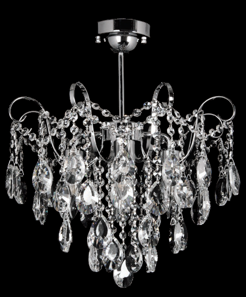 Żyrandol kryształowy ANZO chrom plafon 4x60W to elegancka lampa sufitowa z przezroczystymi kryształami. Średnica 47 cm i 4 źródła światła E27 sprawiają, że idealnie rozświetli salon, jadalnię czy hol, dodając wnętrzu luksusowego charakteru