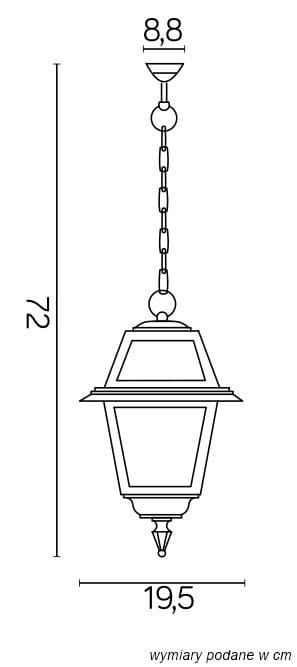 Lampa wisząca WITRAŻ aluminowa na jedną żarówkę na duży gwint. Szkło witrażowe, dekoracyjne. Oświetlenie tarasu, balkonu, altanki.
