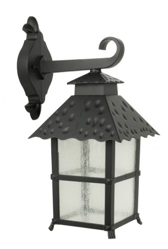 Kinkiet zewnętrzny CADIZ K 3012/1/Z to klasyczna latarenka na elewację, ganek i taras. Korpus z odlewu aluminiowego oraz ozdobne szkło lodowe. Wymiary 41×18,5×23,5 cm. Gniazdo 1×E27, maks. 60 W, IP43, zasilanie 230 V.