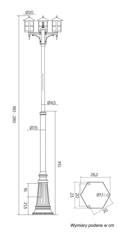 Elegancka latarnia ogrodowa CORDOBA II z trzema kloszami to stylowe oświetlenie zewnętrzne wykonane z aluminium i poliwęglanu. Dzięki trzem źródłom światła E27 lampa doskonale oświetla większe przestrzenie w ogrodzie, przy tarasie lub podjeździe
