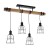 Lampa wisząca PONTE Italux 4xE27 łączy naturalne drewno z czarnym metalem. Cztery ażurowe klosze tworzą loftową kompozycję nad stołem, wyspą kuchenną lub barkiem. Wysokość lampy wynosi 62 cm.