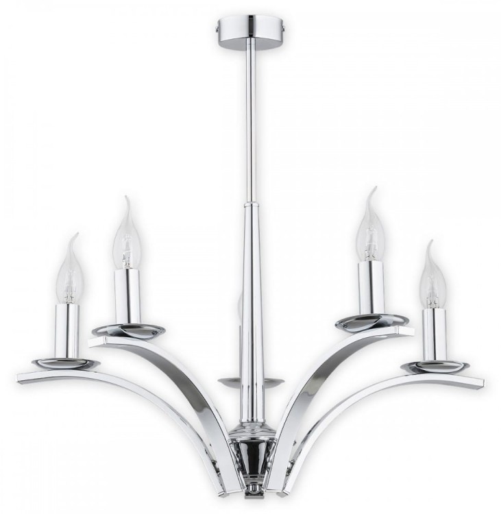 Stylowy żyrandol sufitowy KAPRA 5x60W w połyskującej stali chromowanej – polska produkcja Lemir