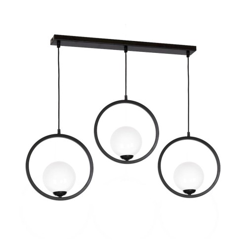 Lampa wisząca BOSTON ML5594 marki Milagro zachwyca nowoczesnym designem i eleganckim połączeniem czarnej konstrukcji z białymi kulistymi kloszami. Doskonale sprawdzi się nad stołem, wyspą kuchenną oraz w nowoczesnym salonie