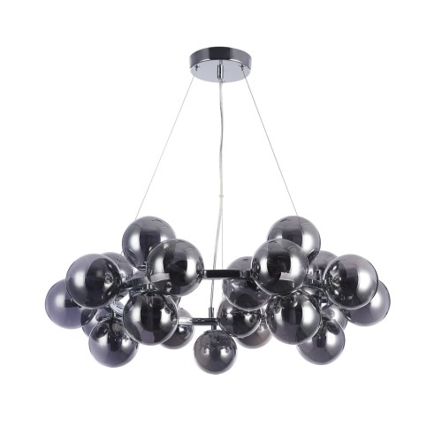 Lampa wisząca Cabella Italux PND-5252-25-CH+SMK zachwyca nowoczesnym designem i 25 dymionymi kloszami. Chromowana konstrukcja oraz efektowna forma sprawiają, że model idealnie pasuje do salonu, jadalni i wnętrz glamour.