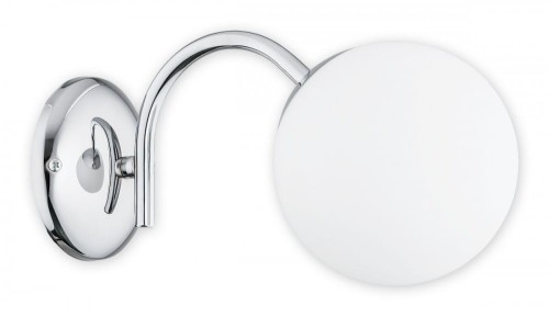 Kinkiet NOL chrom O2900 K1 CH to elegancka lampa ścienna z matowym kloszem w kształcie kuli. Chromowane wykończenie nadaje wnętrzu nowoczesny charakter, a mleczne szkło zapewnia przyjemne i równomiernie rozproszone światło.