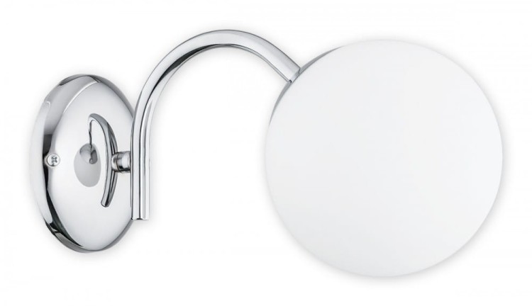 Kinkiet NOL chrom O2900 K1 CH to elegancka lampa ścienna z matowym kloszem w kształcie kuli. Chromowane wykończenie nadaje wnętrzu nowoczesny charakter, a mleczne szkło zapewnia przyjemne i równomiernie rozproszone światło.