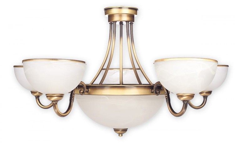 Żyrandol klasyczny SATO PLUS Lemir w kolorze patyny to elegancka lampa sufitowa do salonu i jadalni. Alabastrowe klosze zapewniają miękkie, rozproszone światło, a średnica 74 cm sprawia, że idealnie oświetla większe pomieszczenia.