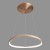 Lampa sufitowa wisząca MORFI 48W LED Italux: aluminium, akryl i brązowe złoto szczotkowane. Średnica 65 cm, wysokość do 120 cm, klosz 3,5 cm. Ciepłe światło 3000K, 2640 lm i współpraca ze ściemniaczem. IP20.