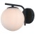 Lampa ścienna RADDI 1-punktowa Italux, czarny kinkiet z kulą szklaną białą, szerokość 19 cm, wysokość 17 cm