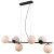 Nowoczesna lampa sufitowa RADDI Italux PND-5510-6-BK – elegancka czarna oprawa z sześcioma białymi kulami.